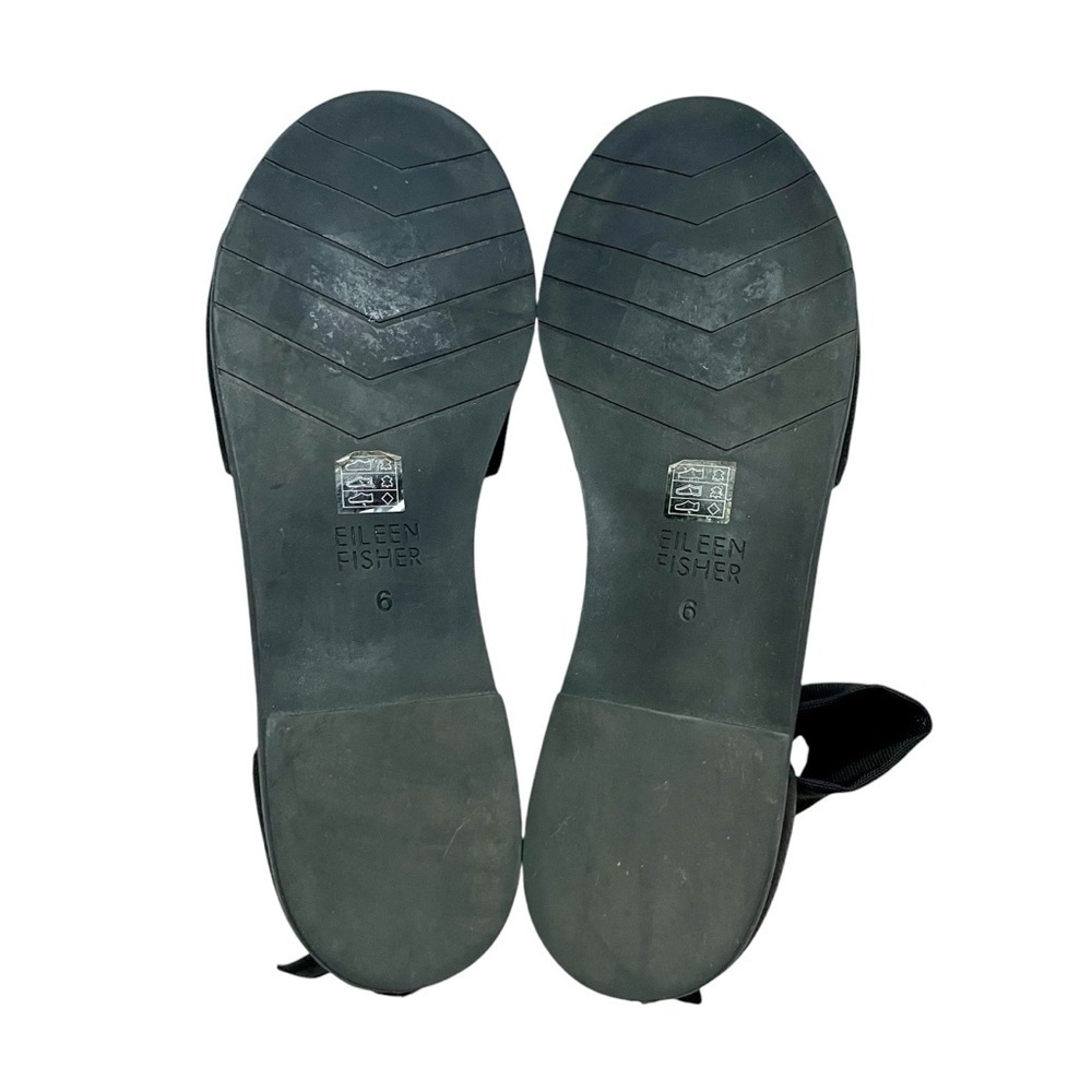 Eileen Fisher Nubuck Leather Zip Back Sign Flats Sandals - Picture 5 of 5